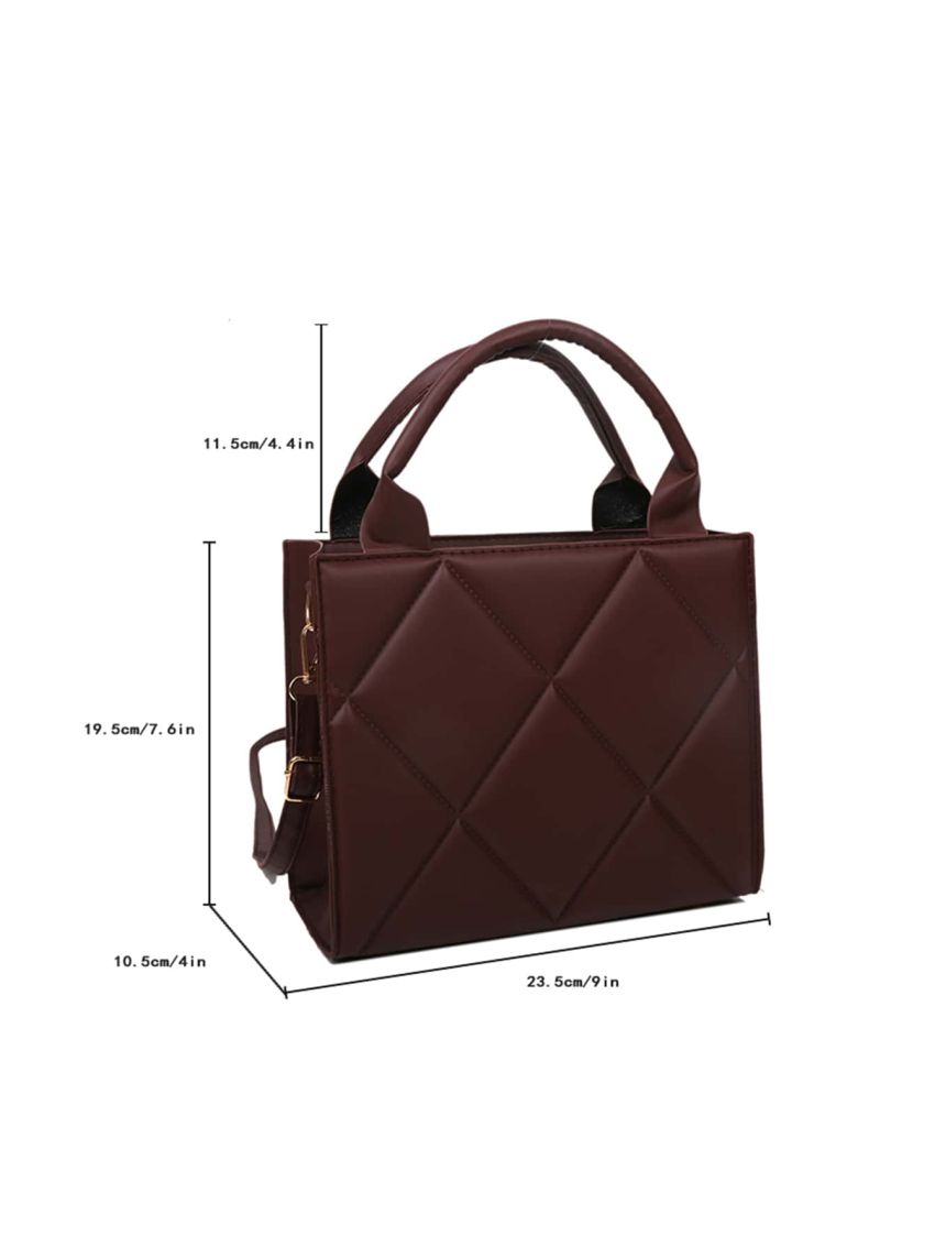 Quilted Embossed Zip Square Bag