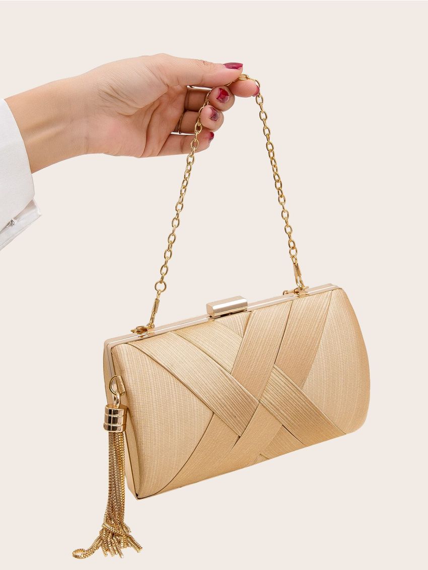 Mini Metal Tassel Decor Chain Box Bag