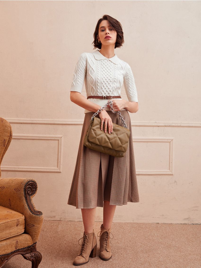 PREMIUM MINIMALIST QUILTED CHAIN SQUARE BAG