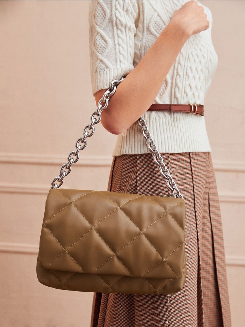 PREMIUM MINIMALIST QUILTED CHAIN SQUARE BAG