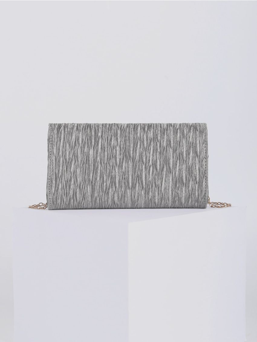 Metallic Flap Chain Square Bag