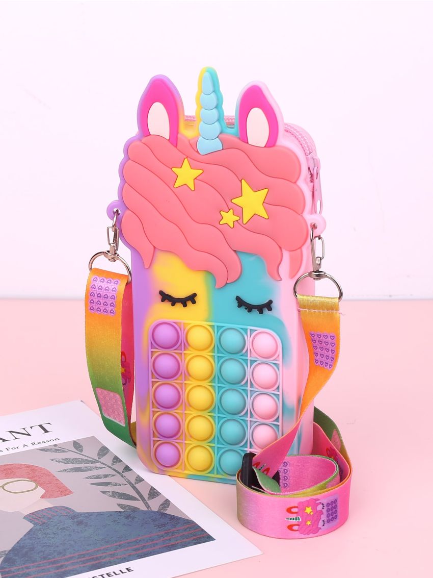 Cartoon Unicorn Design Bubble Crossbody Bag