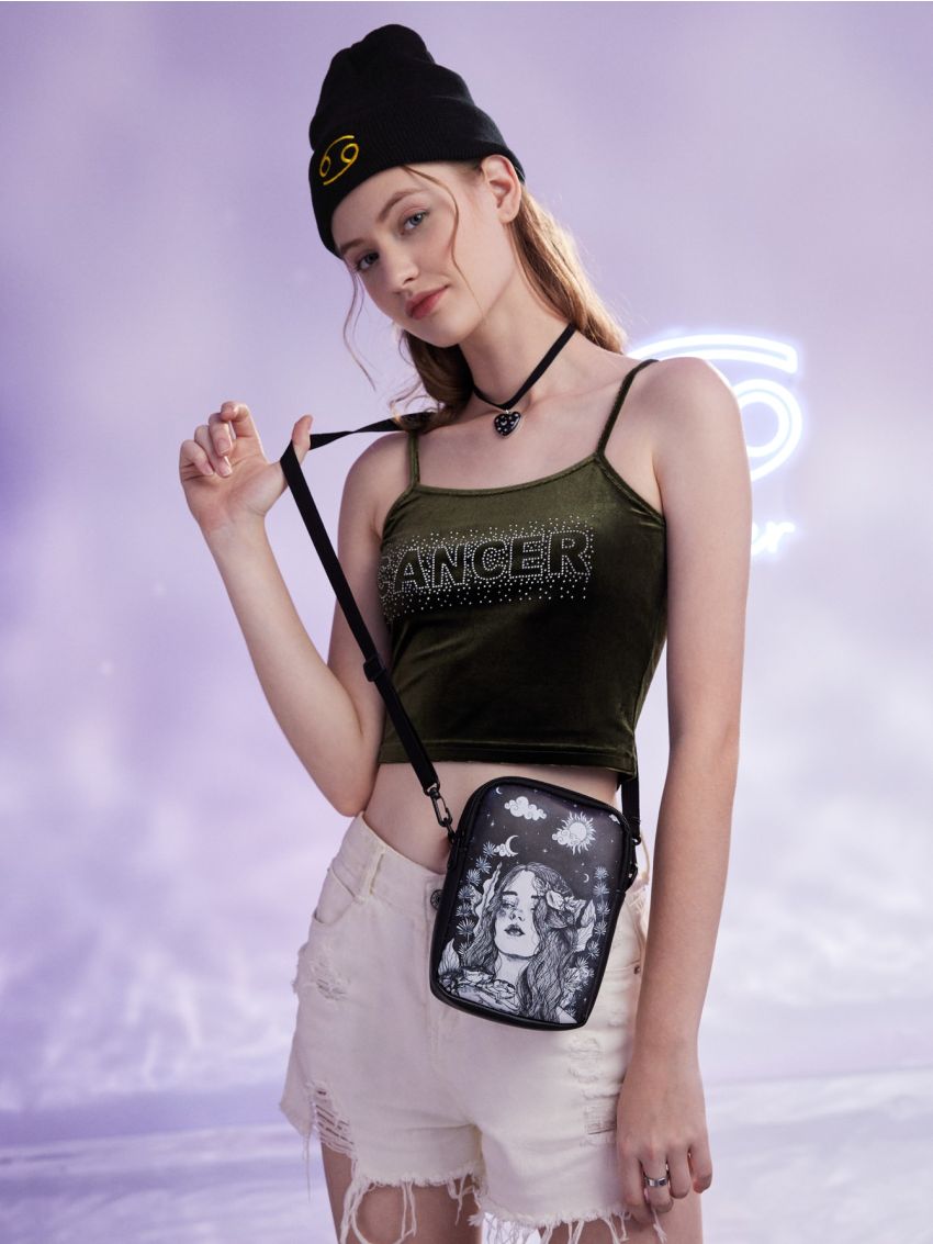 X Herminedecrayon Cancer Starsalign Constellation Graphic Crossbody Bag