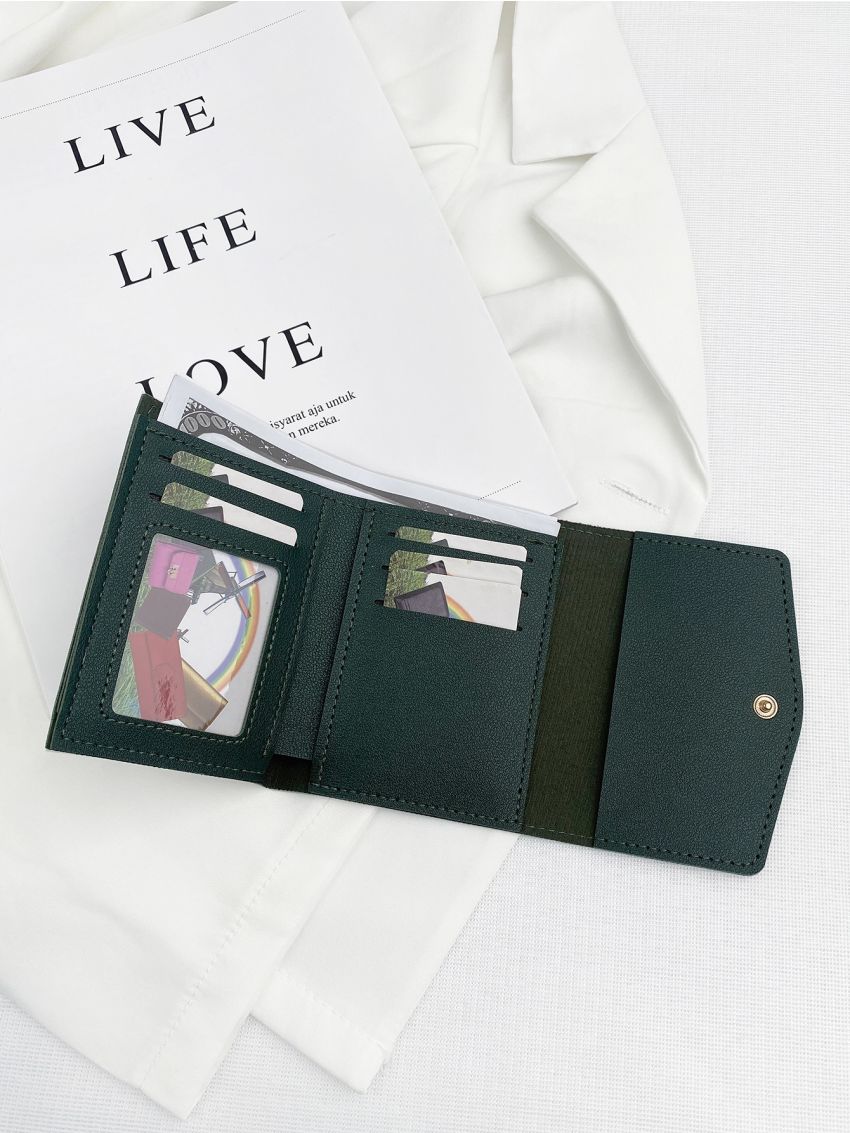 Letter Graphic Fold Over Small Purse