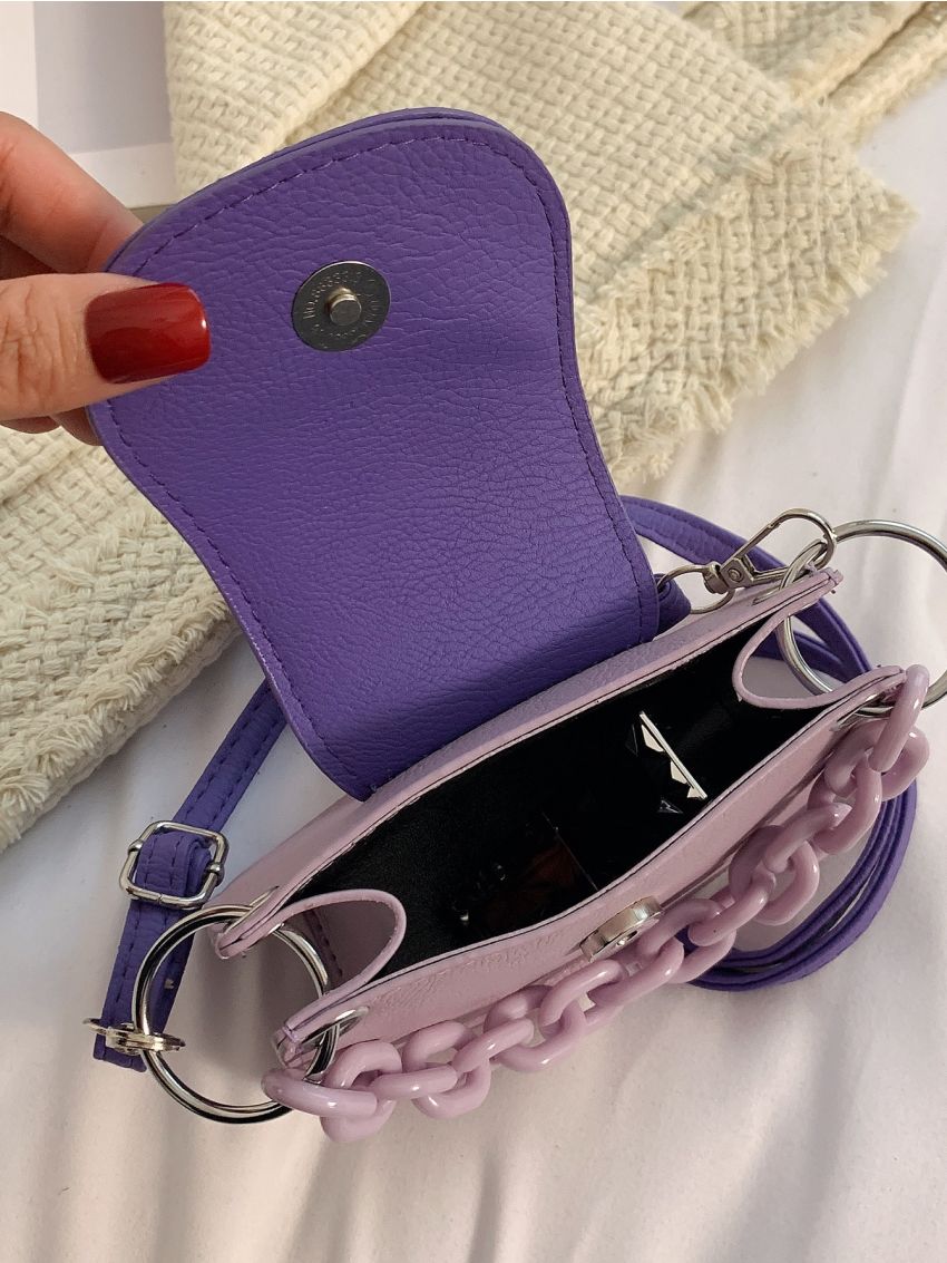 Mini Chain Decor Flap Square Bag