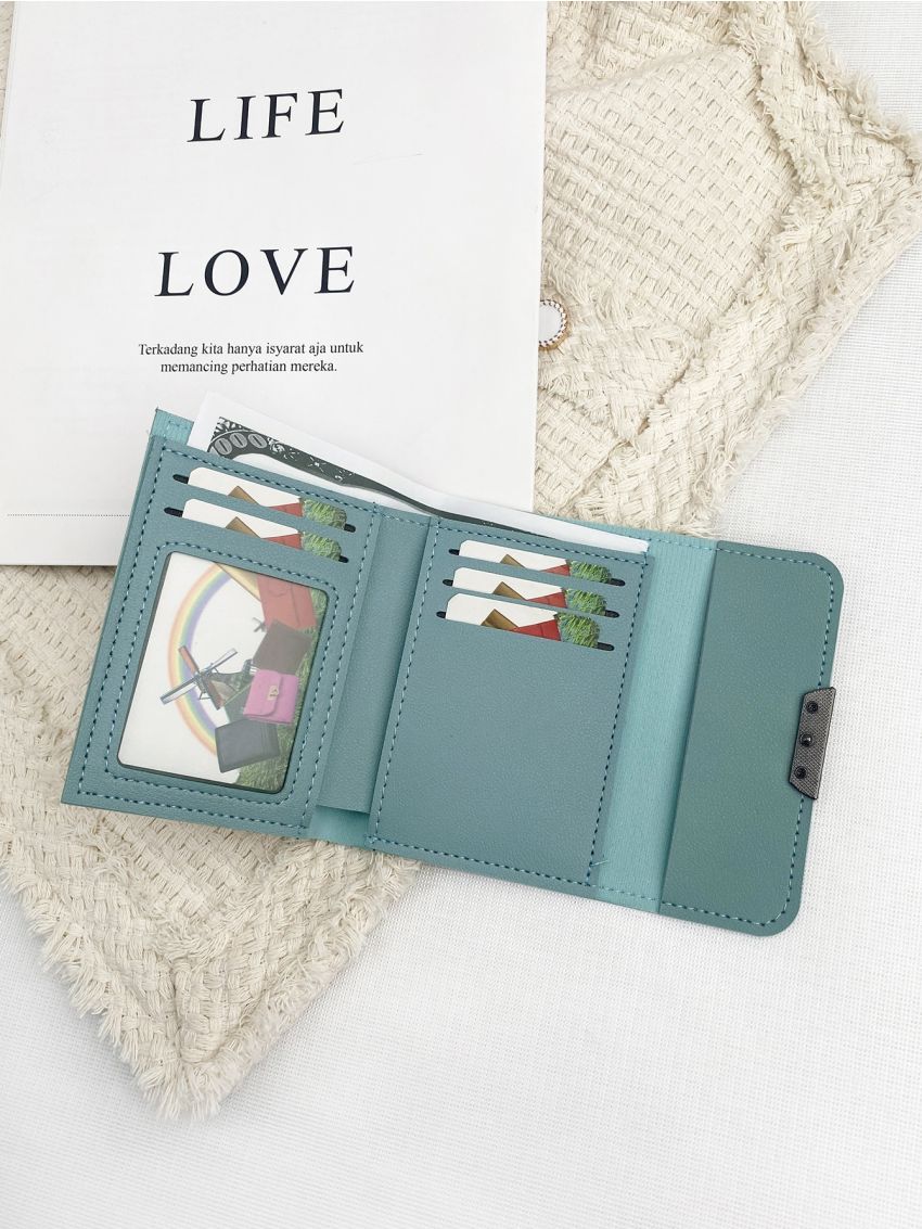 Two Tone Letter Graphic Small Wallet