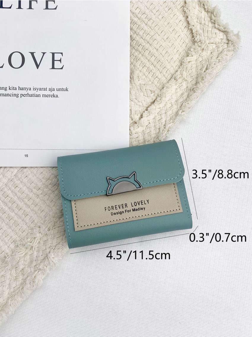 Two Tone Letter Graphic Small Wallet