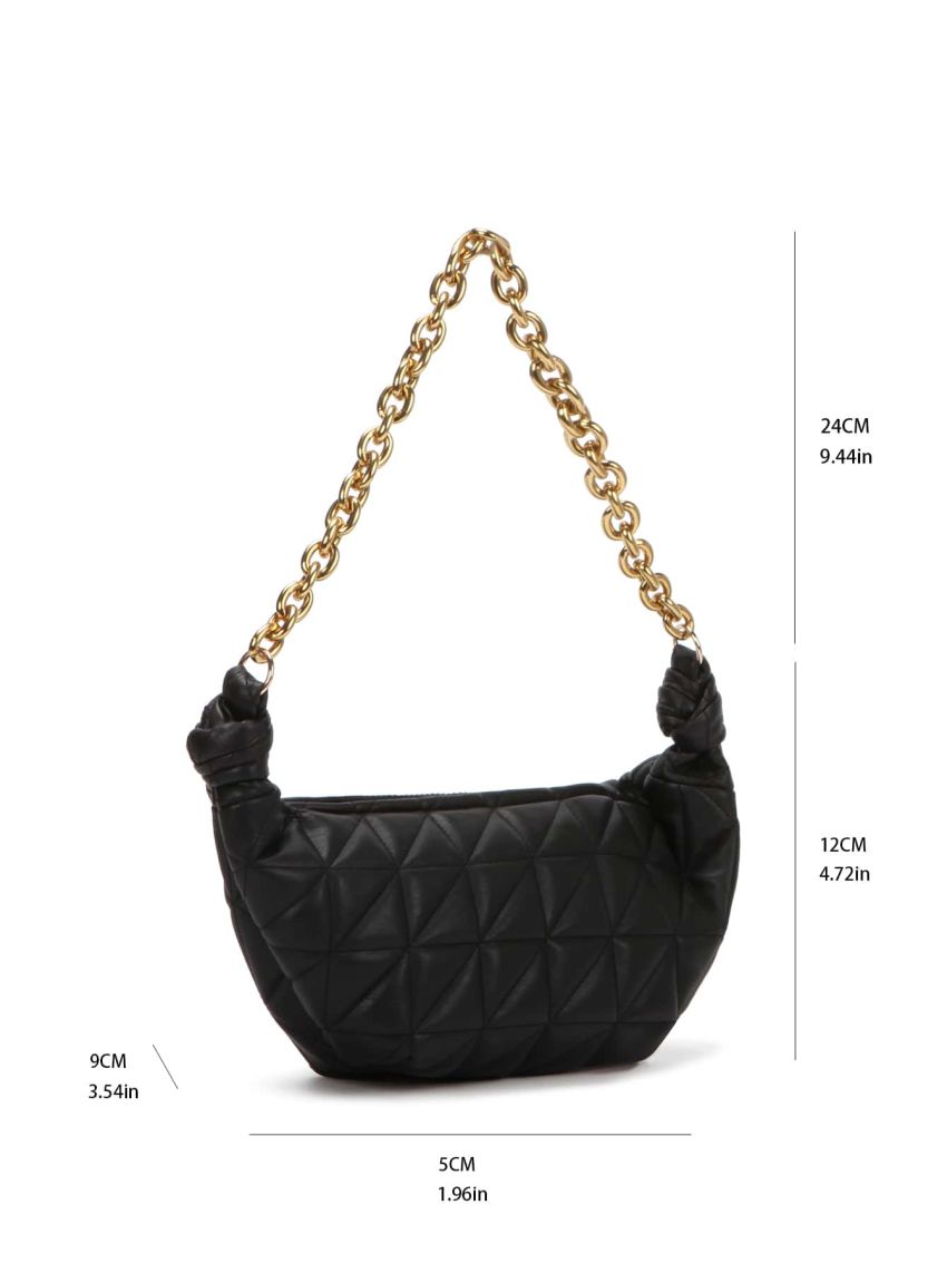 Quilted Chain Baguette Bag