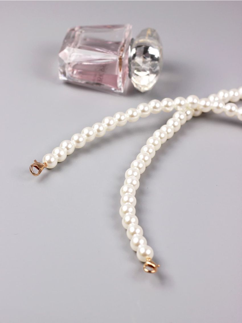 Faux Pearl Design Bag Strap