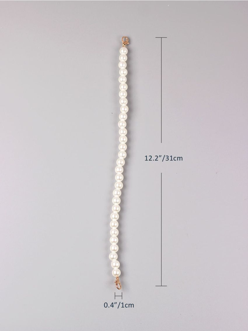 Faux Pearl Beaded Bag Strap