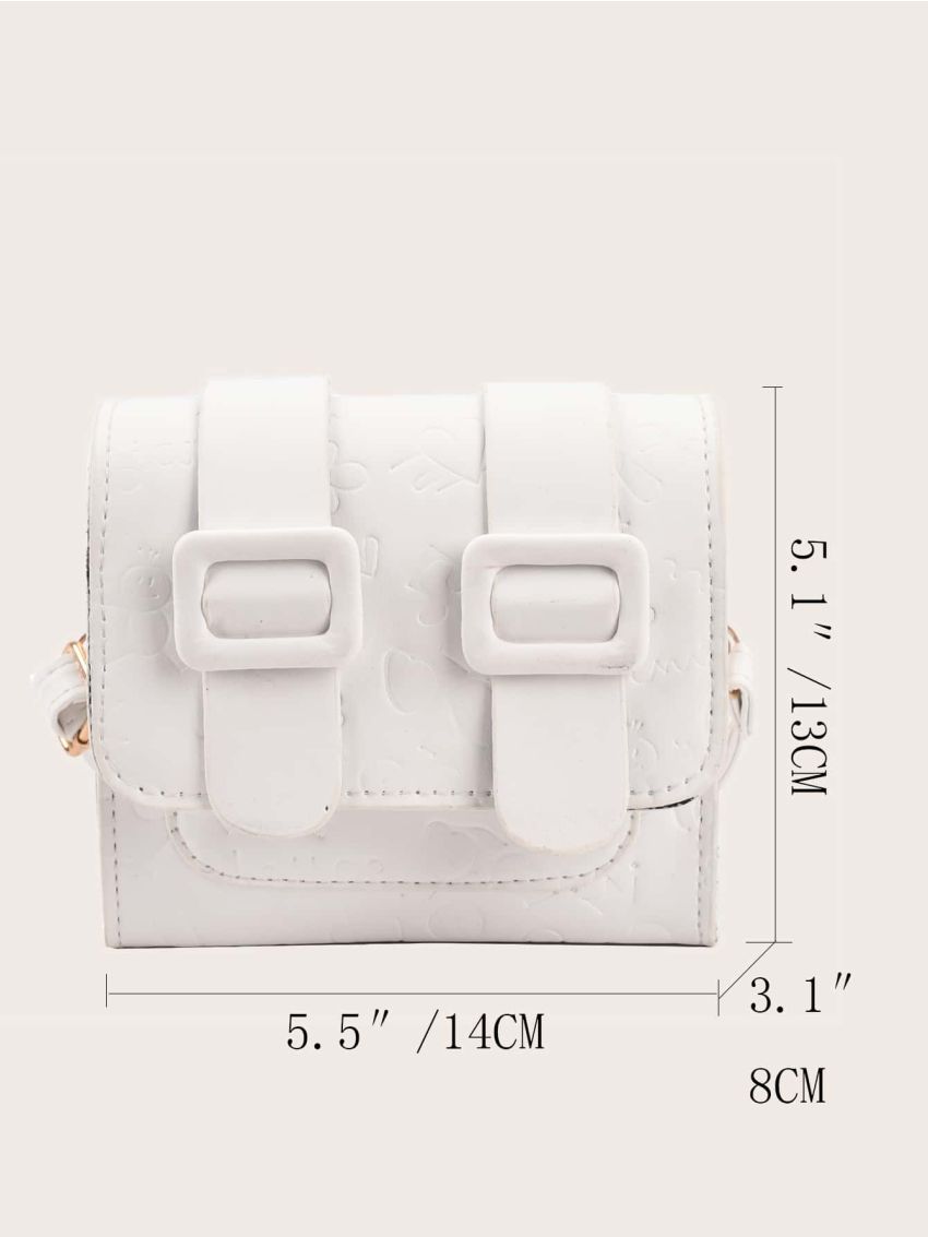 Mini Cartoon Embossed Flap Crossbody Bag