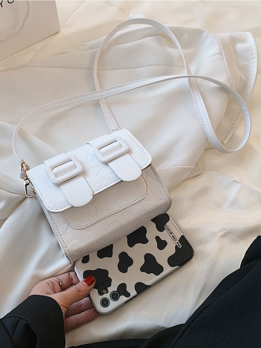 Mini Cartoon Embossed Flap Crossbody Bag