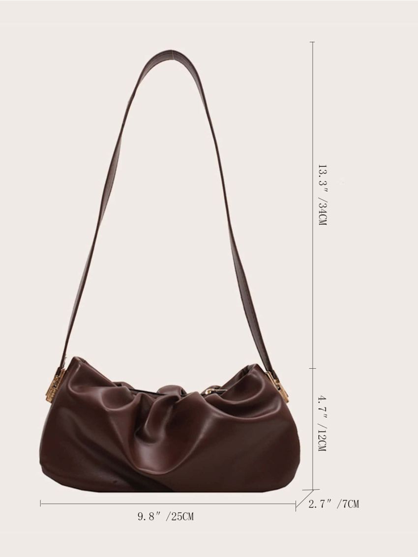 Minimalist Ruched Design Shoulder Bag