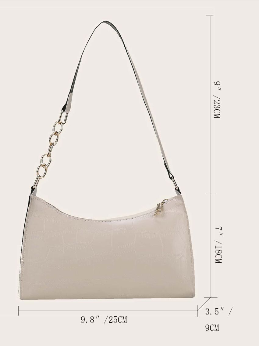 Croc Embossed Shoulder Bag