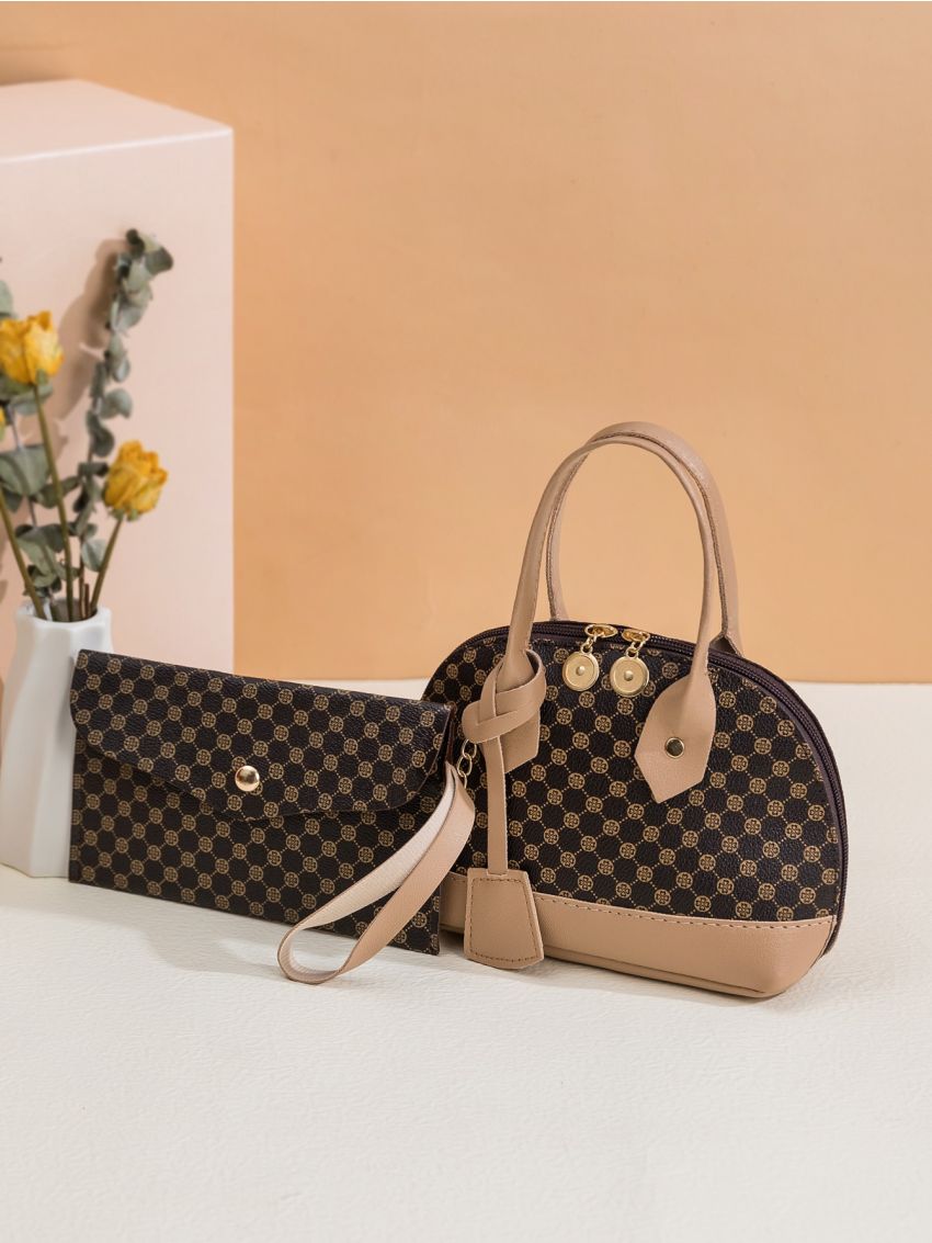 Floral Pattern Dome Bag With Coin Purse