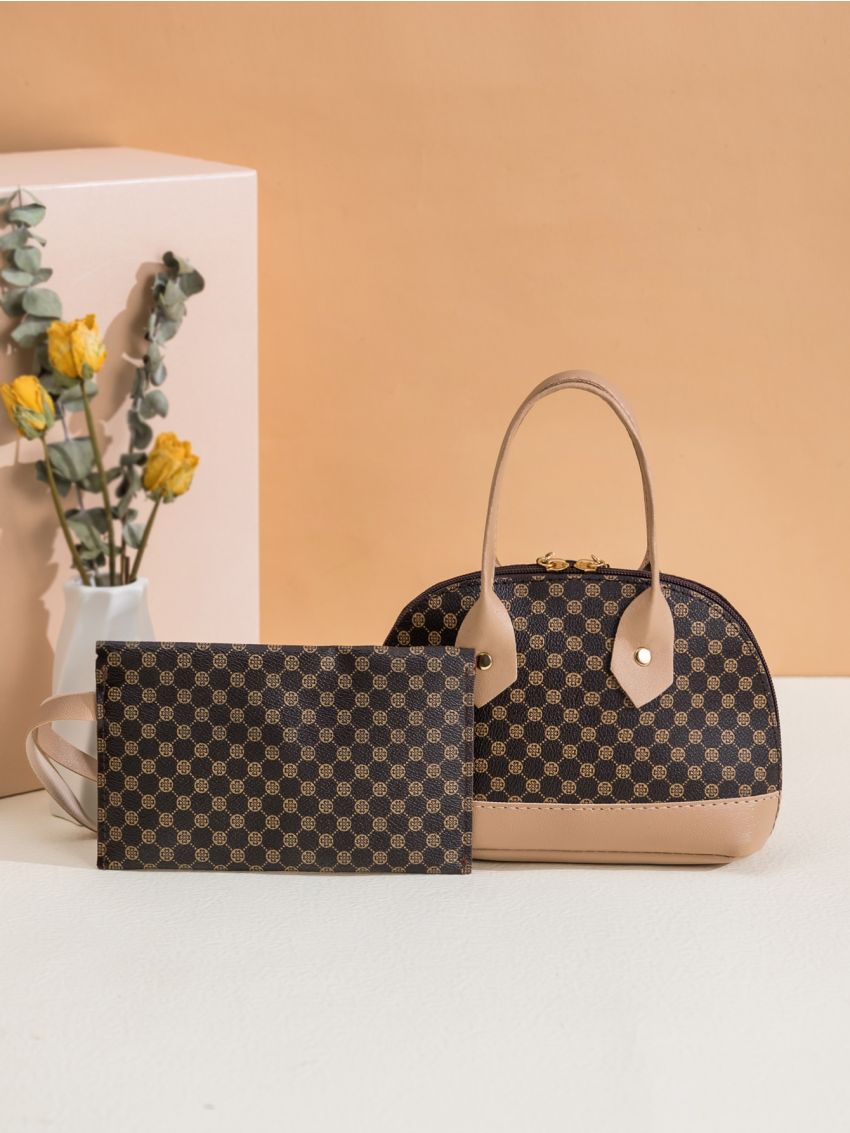 Floral Pattern Dome Bag With Coin Purse