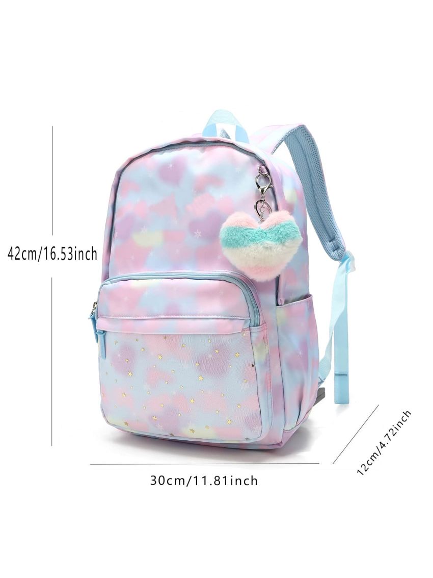Tie Dye Backpack With Heart Bag Charm