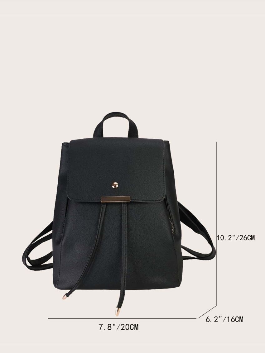 Mini Metallic Edge Decor Flap Backpack