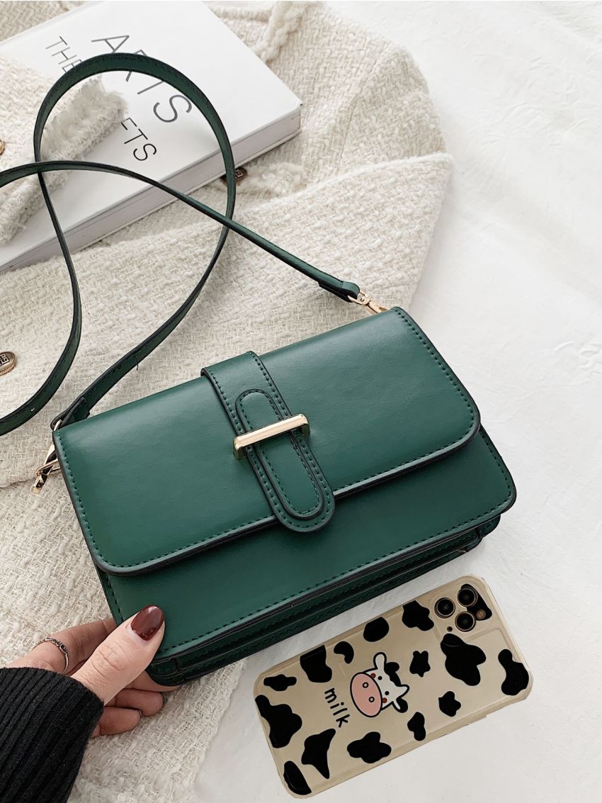 Mini Metallic Decor Flap Crossbody Bag