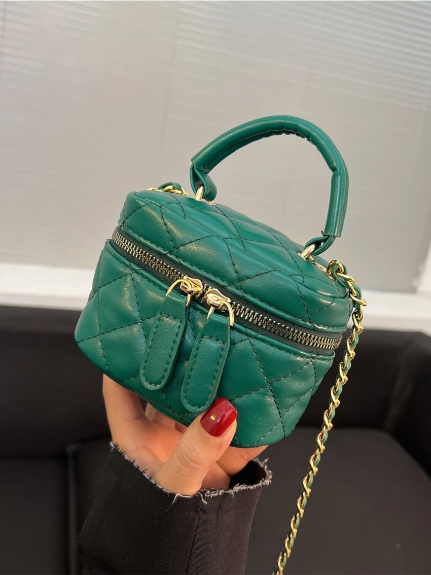Mini Quilted Chain Bucket Bag