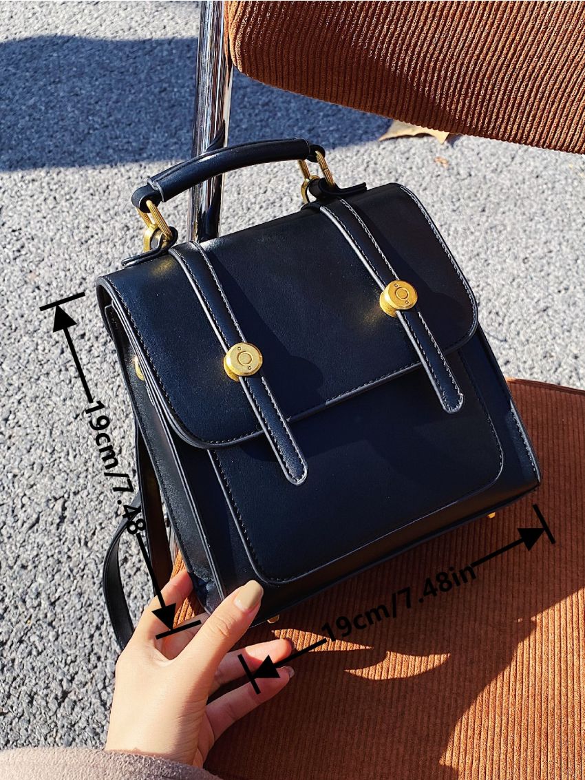 Mini Metal Detail Flap Backpack