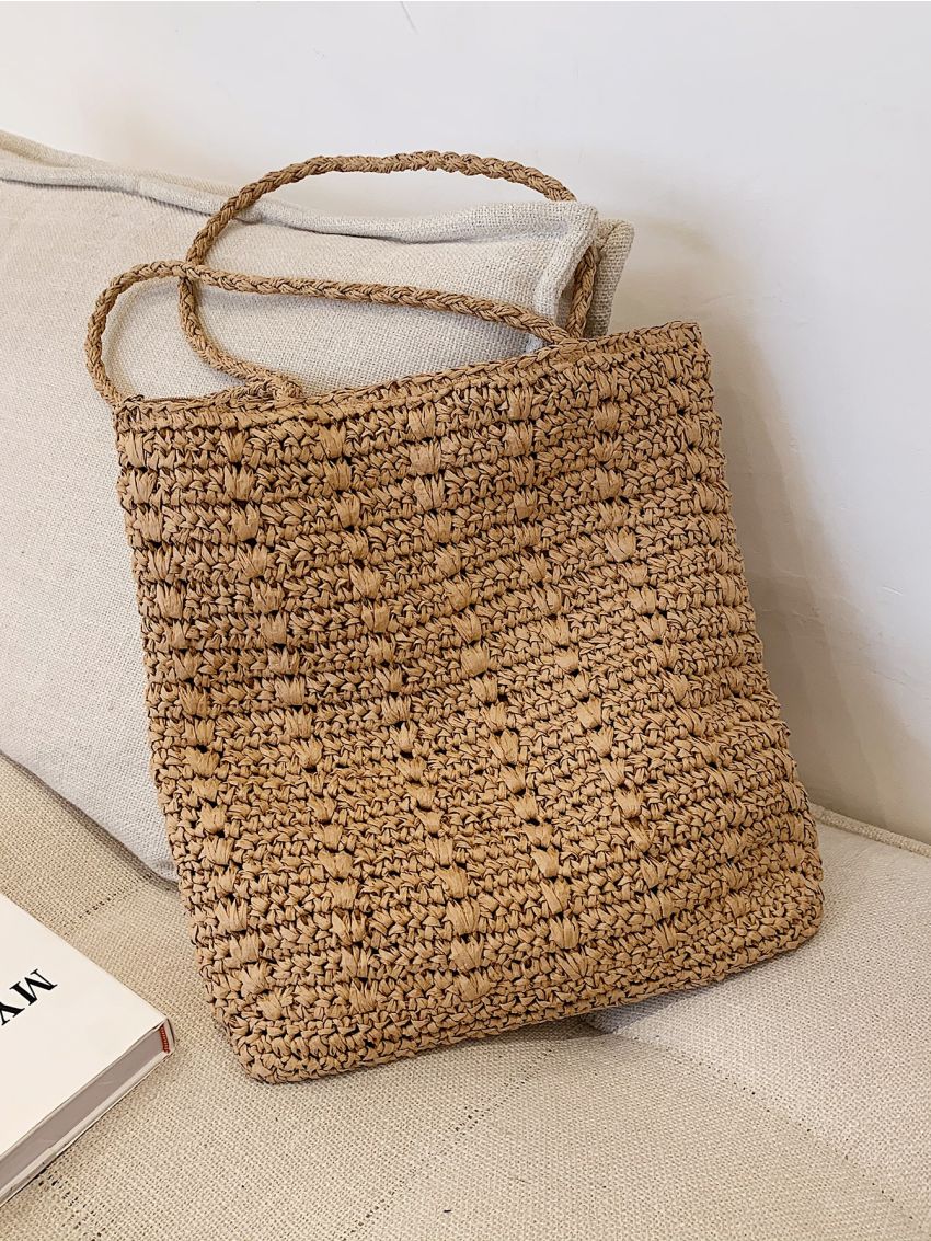 Minimalist Straw Tote Bag