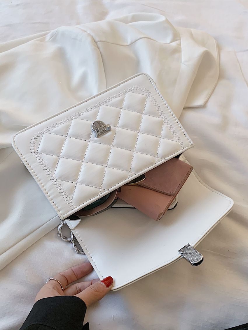 Mini Quilted Push Lock Chain Shoulder Bag