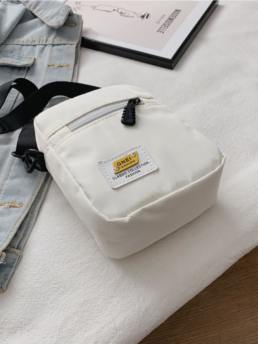 Mini Letter Patch Crossbody Bag