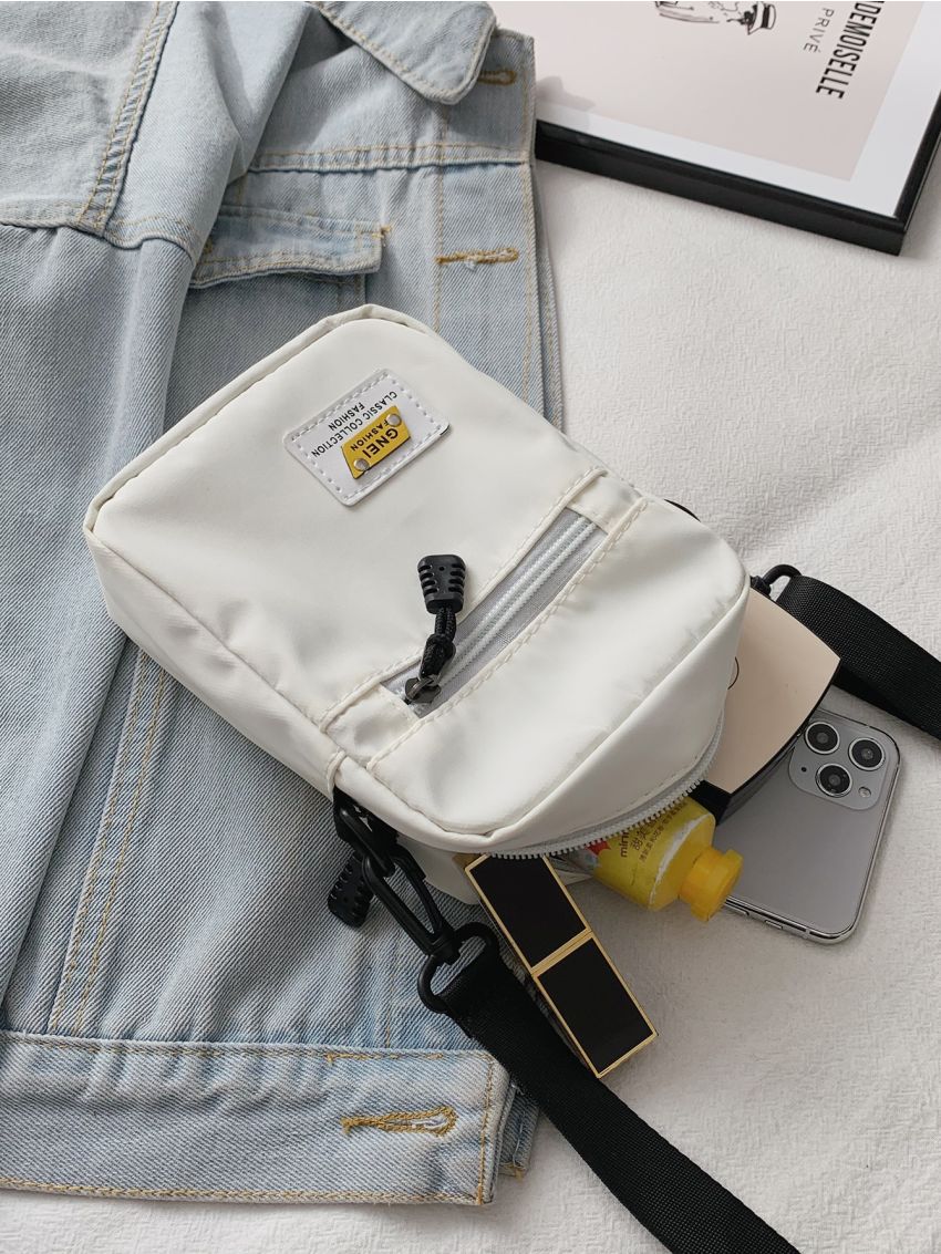 Mini Letter Patch Crossbody Bag