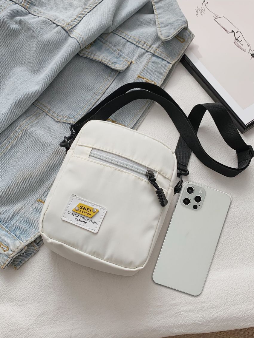 Mini Letter Patch Crossbody Bag