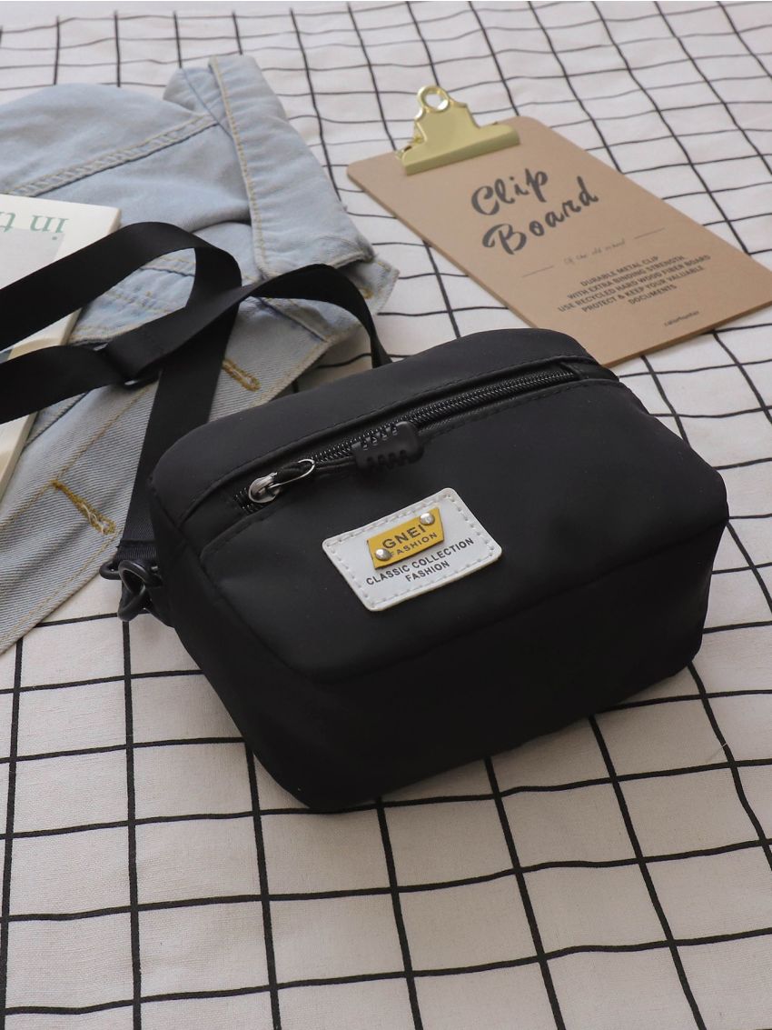 Mini Letter Patch Crossbody Bag