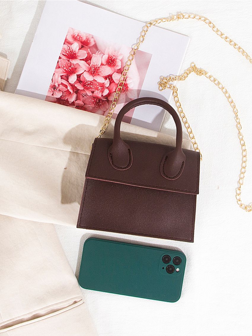 Mini Snap Button Flap Square Bag