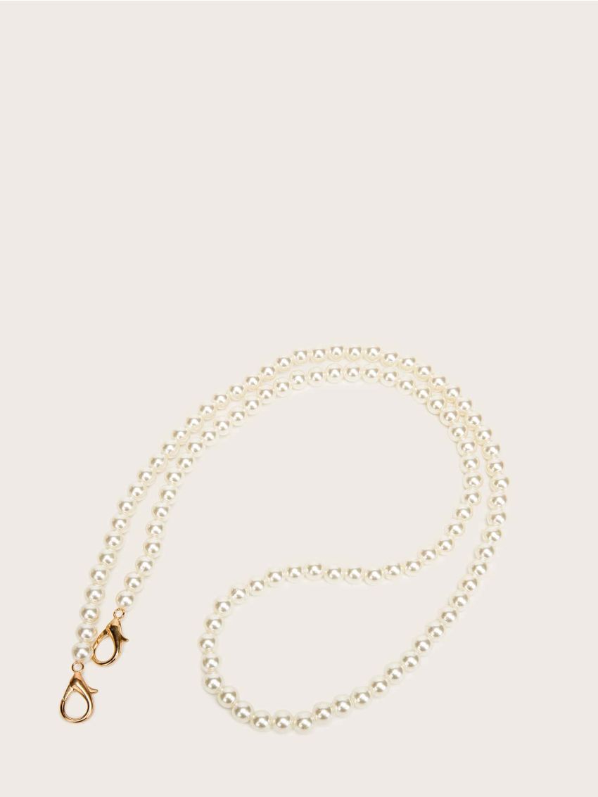 Faux Pearl Design Bag Strap