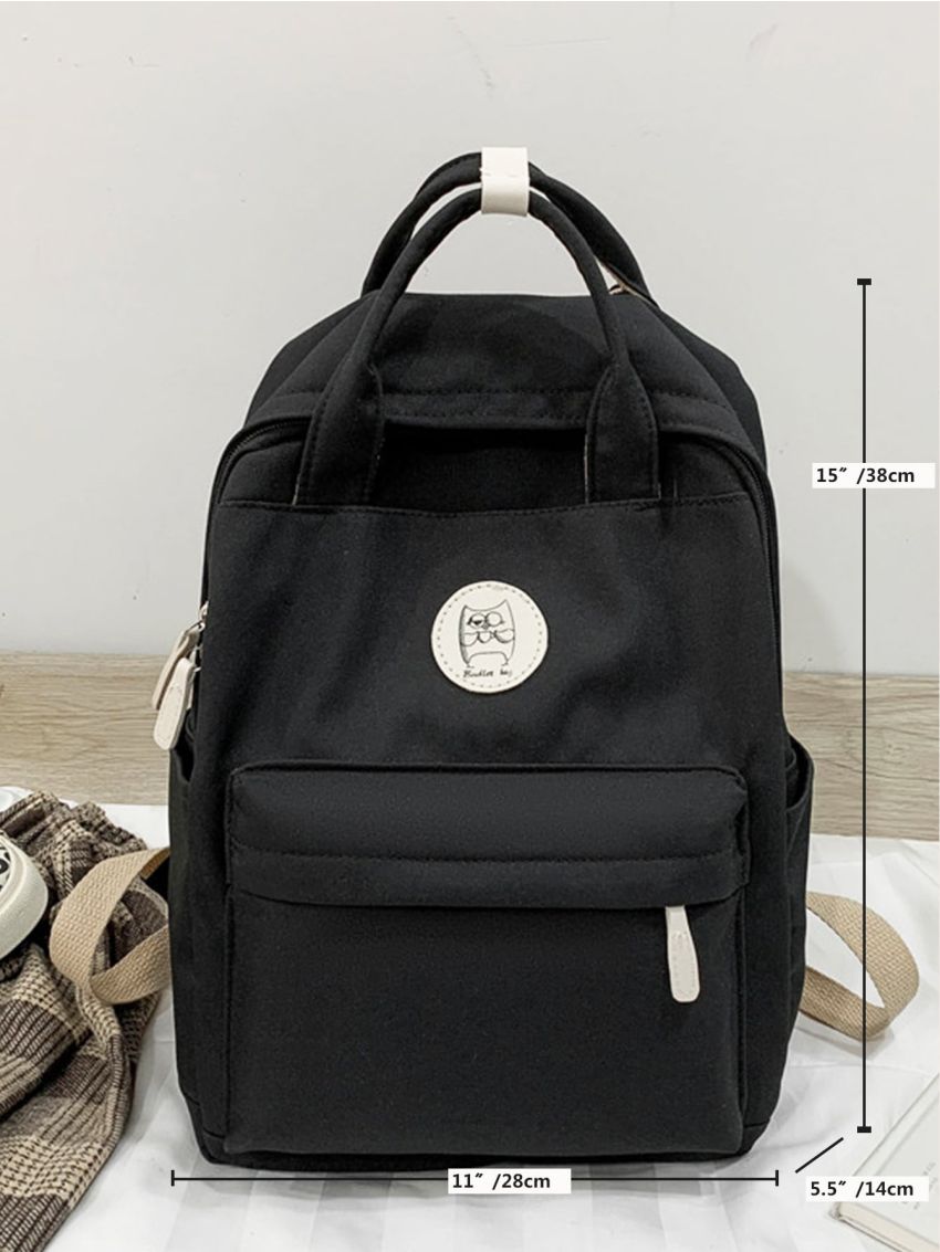 Minimalist Letter Patch Classic Backpack