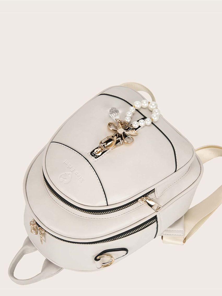 Faux Pearl Decor Backpack