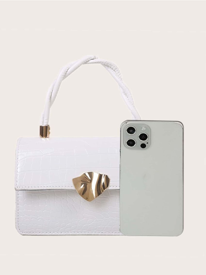 Croc Embossed Satchel Bag