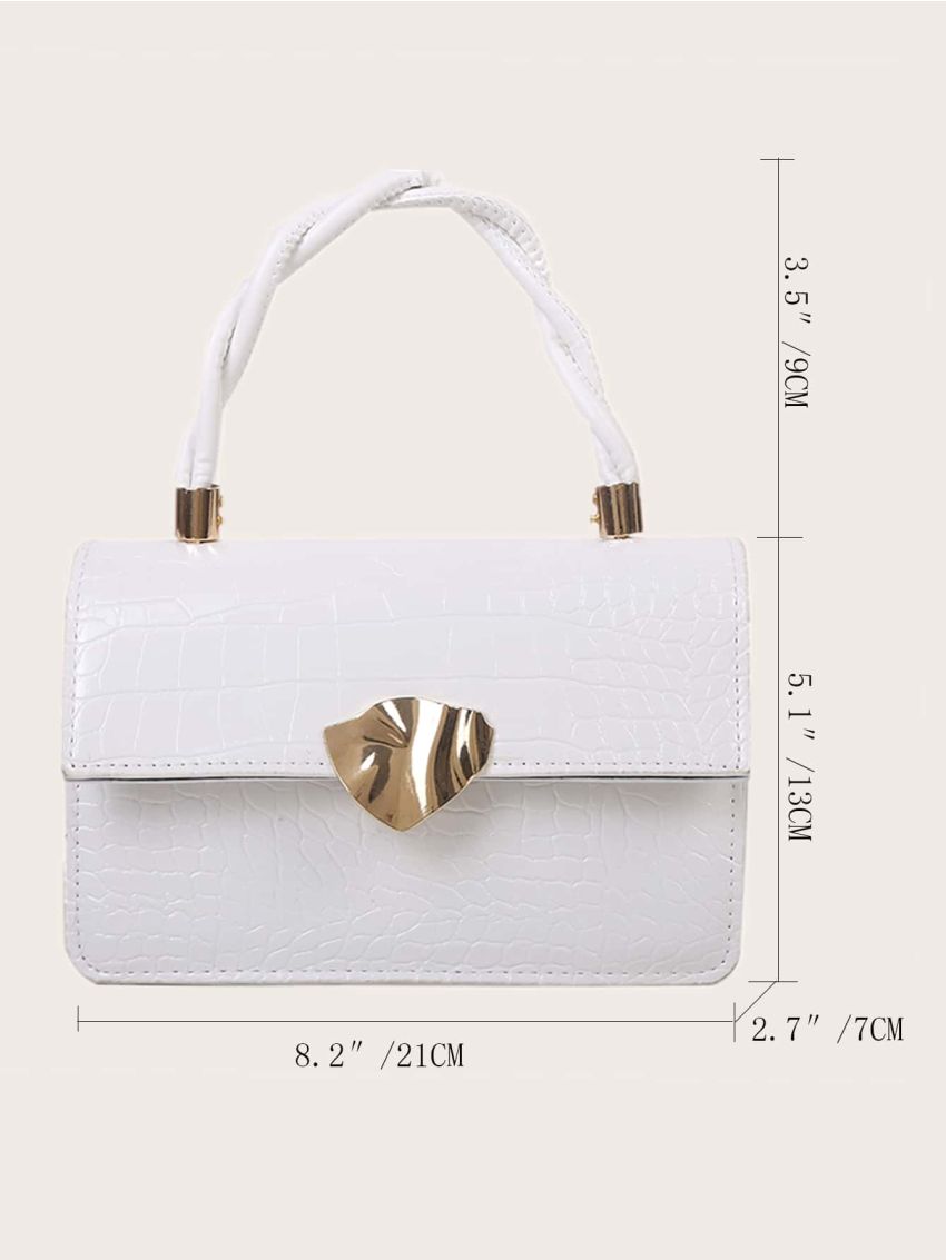 Croc Embossed Satchel Bag