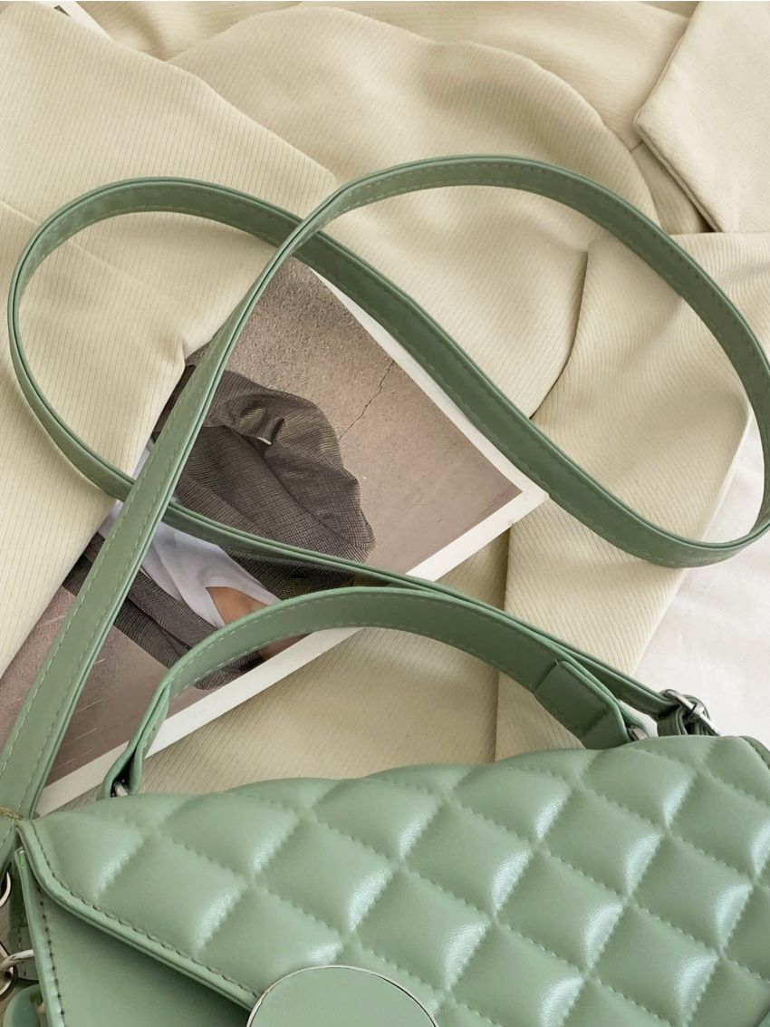 Quilted Flap Square Bag