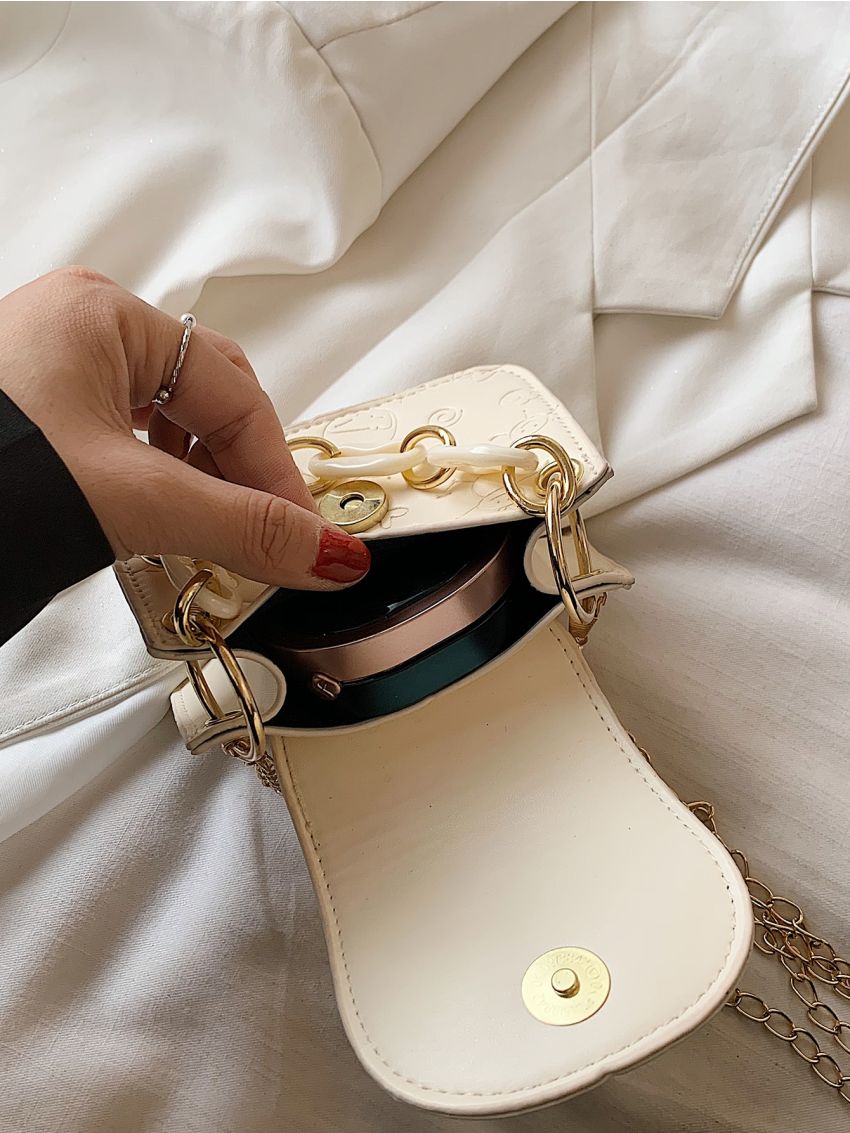 Mini Cartoon Embossed Flap Chain Bag