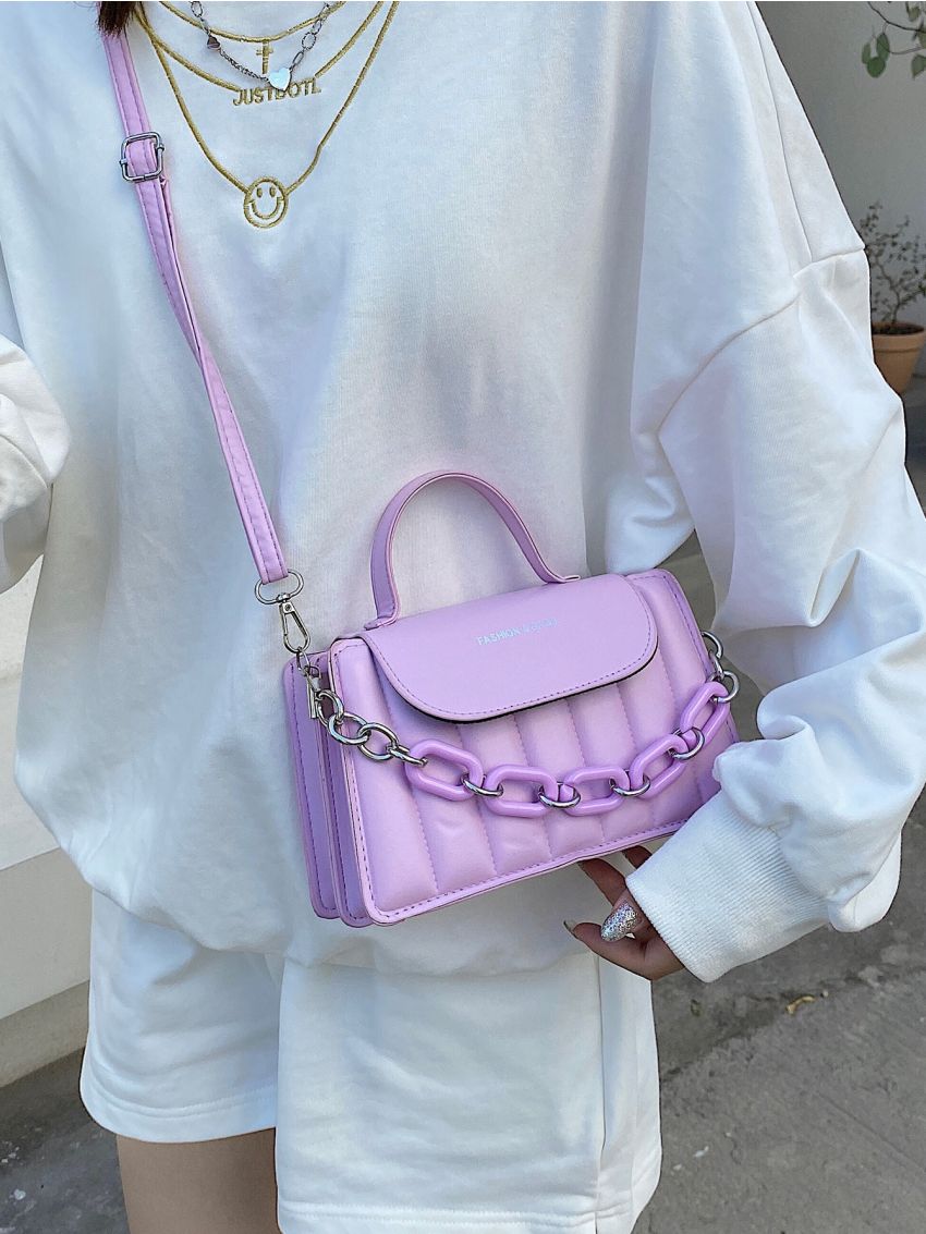Mini Quilted Chain Satchel Bag