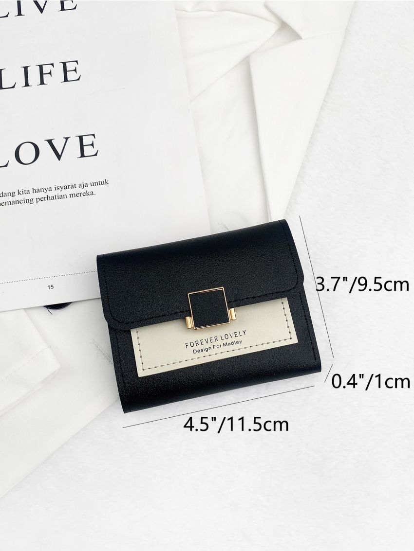 Letter Graphic Colorblock Wallet