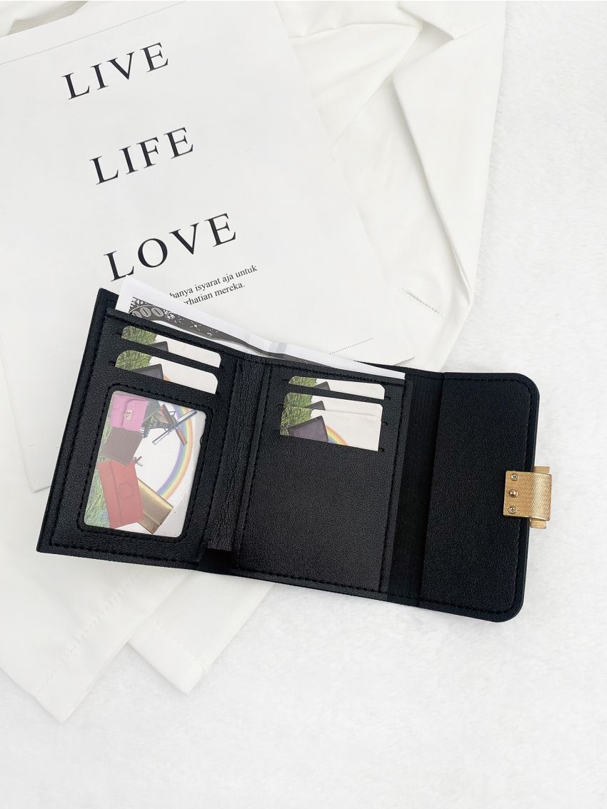 Letter Graphic Colorblock Wallet