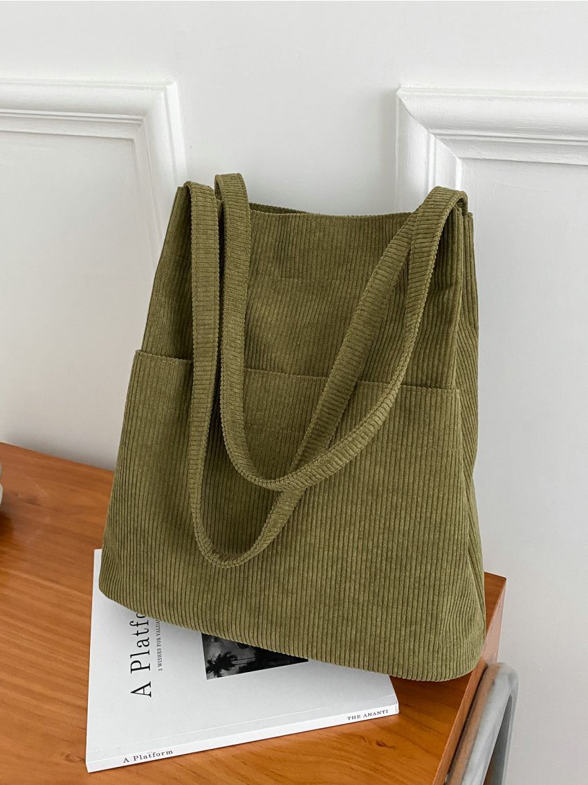Minimalist Corduroy Tote Bag