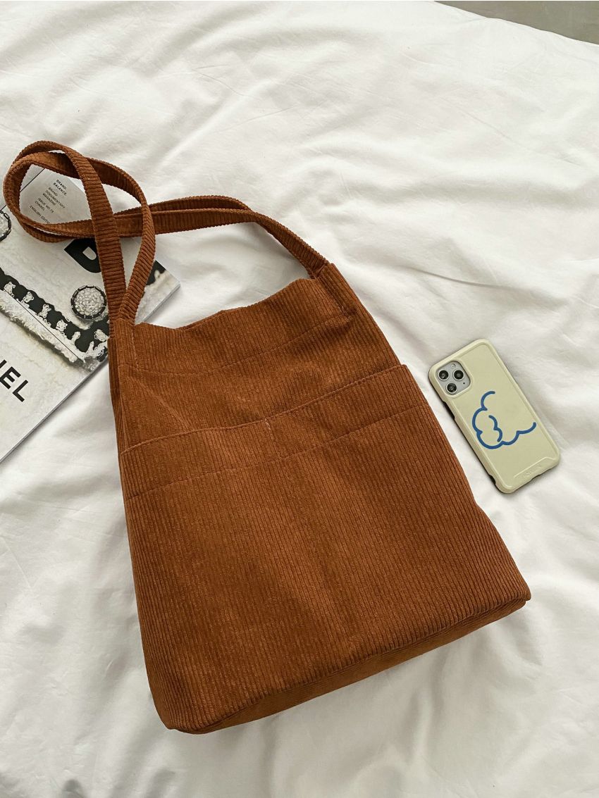 Minimalist Corduroy Tote Bag