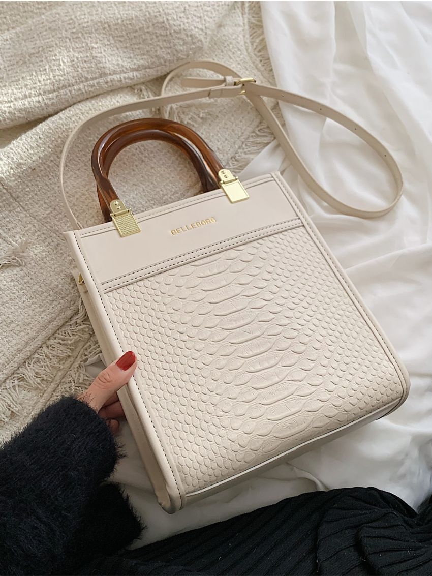 Snakeskin Square Bag