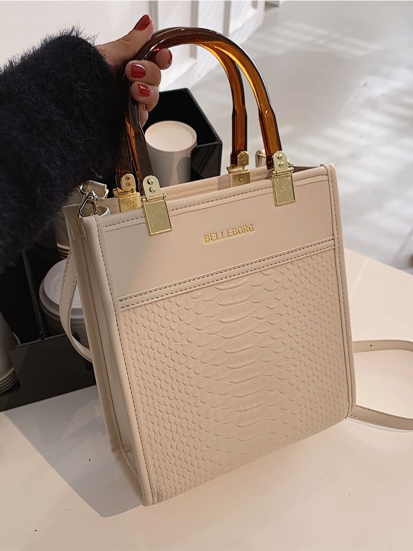 Snakeskin Square Bag