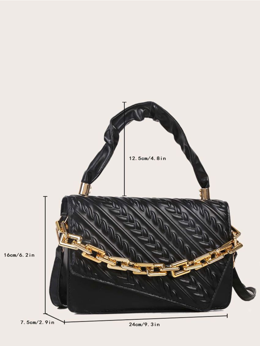Quilted Flap Chain Square Bag