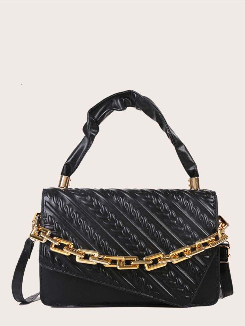 Quilted Flap Chain Square Bag