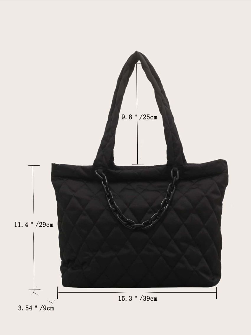 Large Capacity Quilted Shoulder Tote Bag