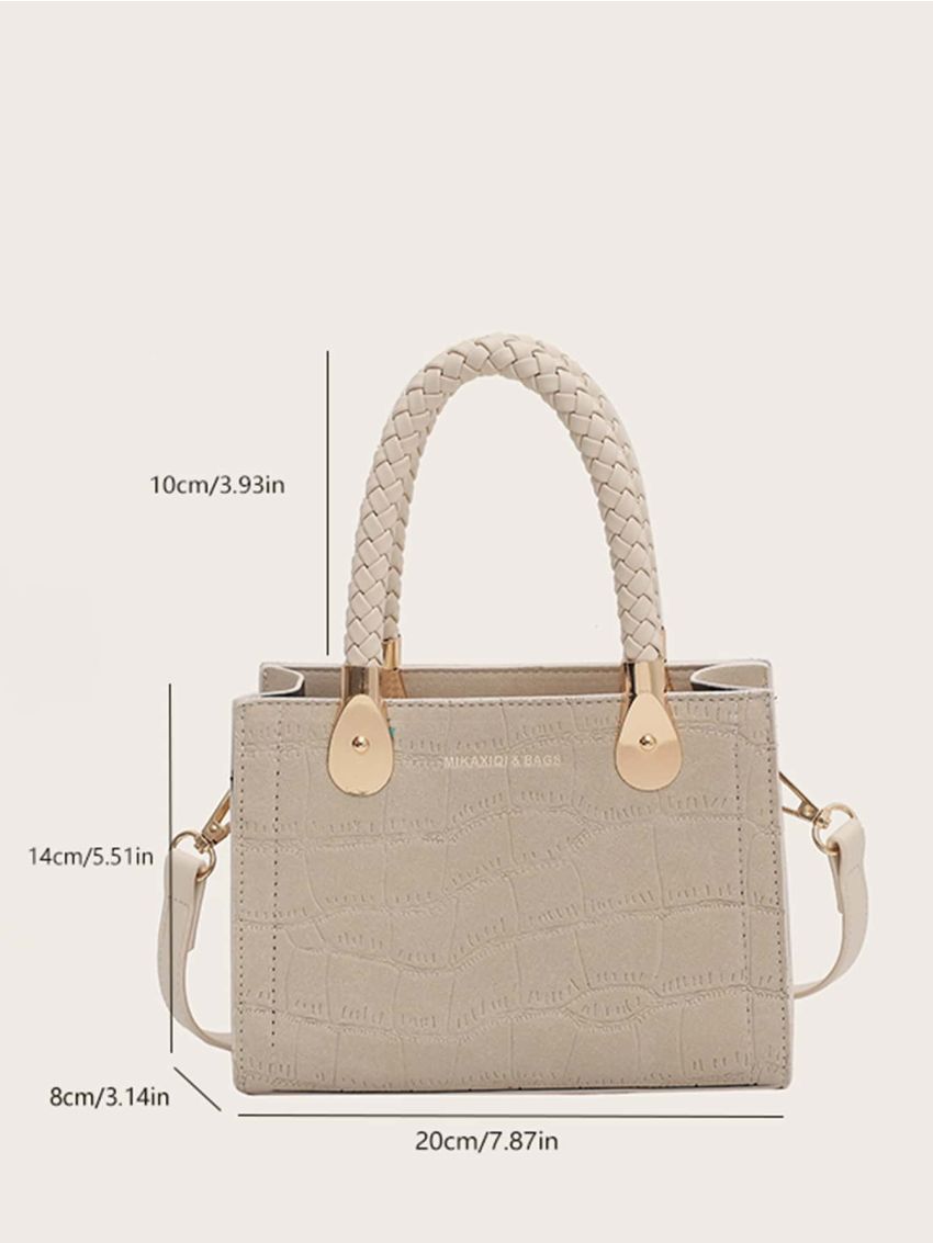 Mini Croc Embossed Satchel Bag